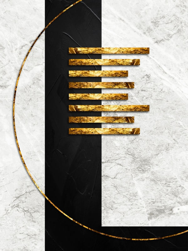 ARTE MODERNA COM DETALHES EM DOURADO - ABSTRATO GEOMÉTRICO GOLD - 22A