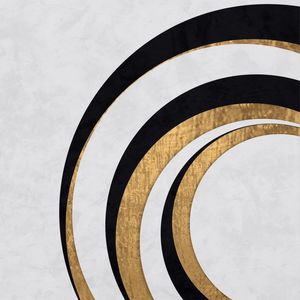 ARTE MODERNA COM DETALHES EM DOURADO QUADRADO - ABSTRATO GEOMÉTRICO GOLD - 24A