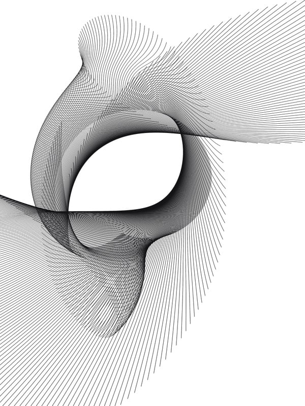 ARTE MINIMALISTA GEOMETRICA PRETO E BRANCO DE LINHAS - GEOMETRIC LINE - 03A