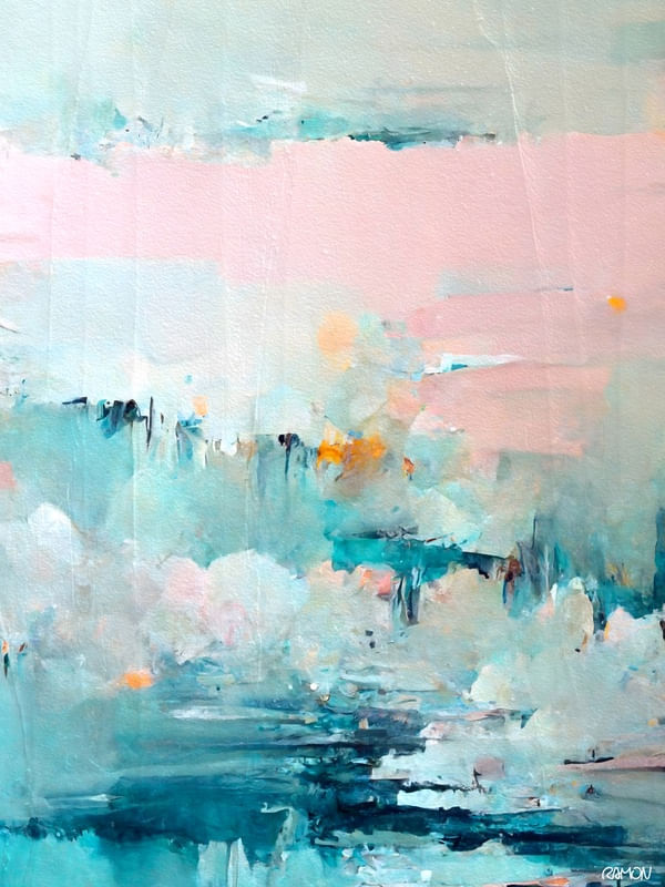 ARTE ABSTRATA - CEU ROSA