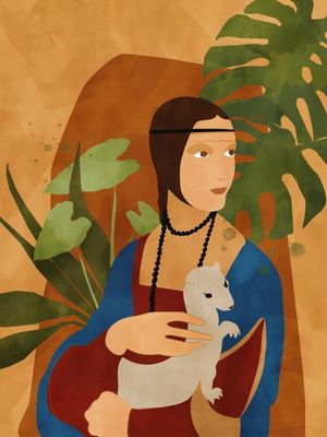 JUNGLE PORTRAIT LADY WITH AN ERMINE BY TAS