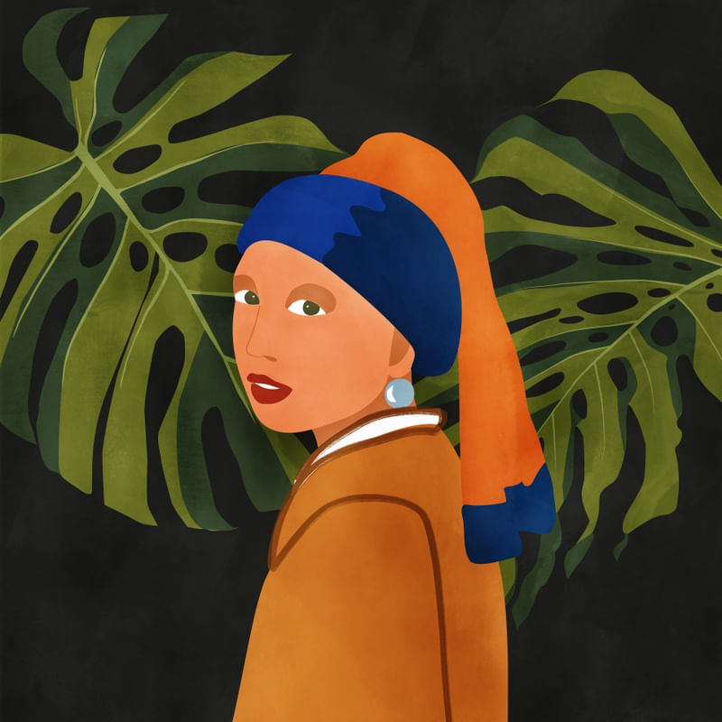 GIRL WITH GREEN LEAVES BY TAS 01
