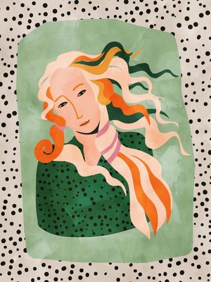 PORTRAIT WITH GREEN POLKA DOT BY TAS