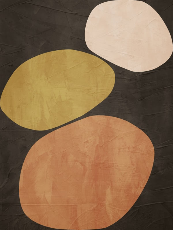 ARTE CONTEMPORANEA COLORIDA MARROM AMARELO - ABSTRATO ORGÂNICO - 314A4
