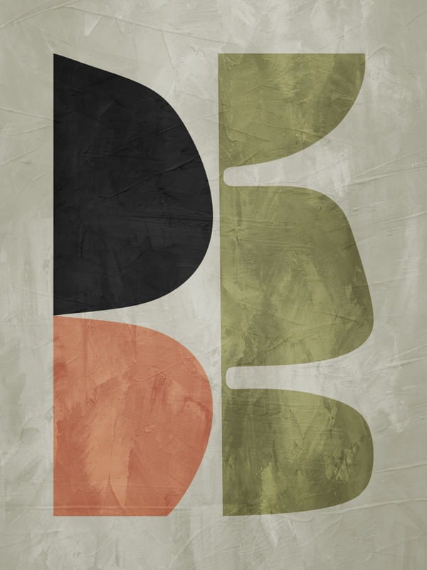 ARTE CONTEMPORANEA COLORIDA VERDE PRETO MARROM - ABSTRATO ORGÂNICO - 305B