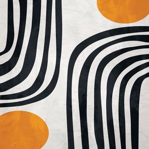 ARTE CONTEMPORANEA COLORIDA QUADRADO PRETO E AMARELO - ABSTRATO ORGÂNICO - 248A - Q