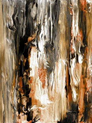 DOWNFALL 7 LARANJA PRETO - ORGANICO ABSTRATO COLORIDO PINTURA