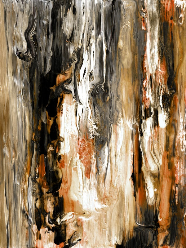 DOWNFALL 7 LARANJA PRETO - ORGANICO ABSTRATO COLORIDO PINTURA