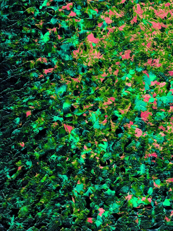 DAPPLED WAKE 2 VERDE ROSA - ABSTRATO ORGANICO COLORIDO ONDAS PINTURA