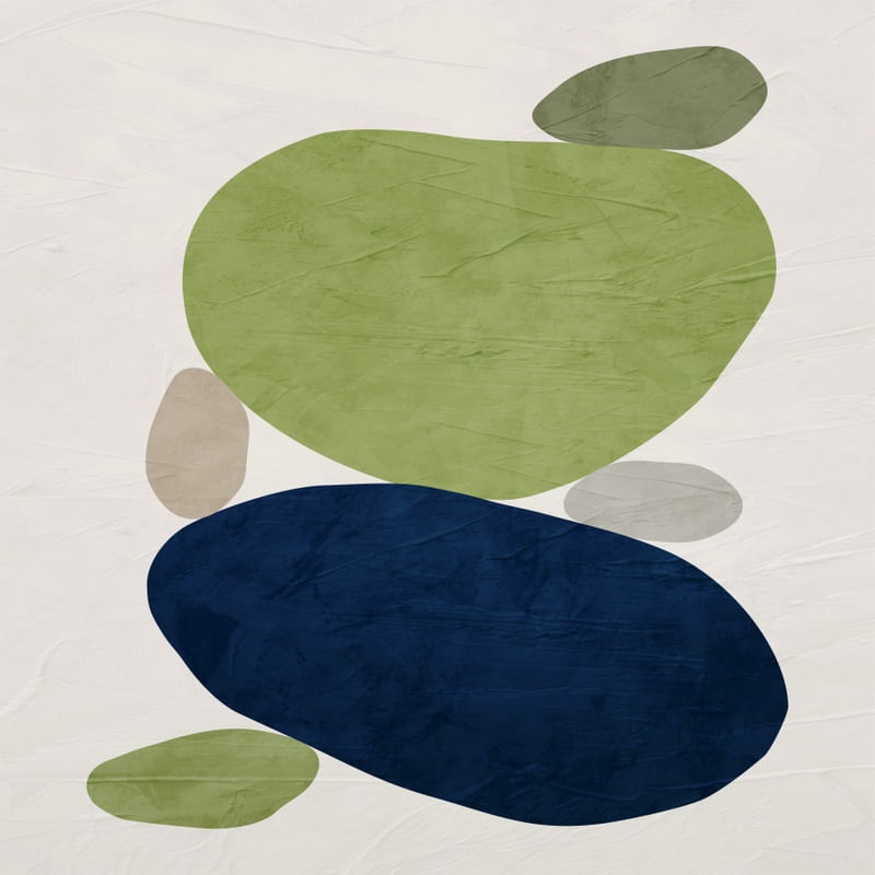 ARTE CONTEMPORANEA COLORIDA QUADRADO VERDE AZUL - ABSTRATO ORGÂNICO-183A-Q