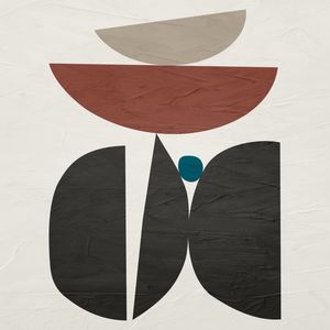 ARTE CONTEMPORANEA COLORIDA QUADRADO MARROM BEGE PRETO - ABSTRATO ORGÂNICO-228A-Q