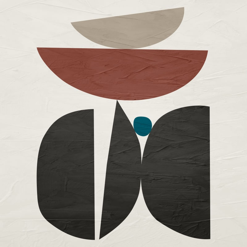 ARTE CONTEMPORANEA COLORIDA QUADRADO MARROM BEGE PRETO - ABSTRATO ORGÂNICO-228A-Q