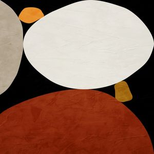 ARTE CONTEMPORANEA COLORIDA QUADRADO MARROM BEGE PRETO - ABSTRATO ORGÂNICO-229B-Q