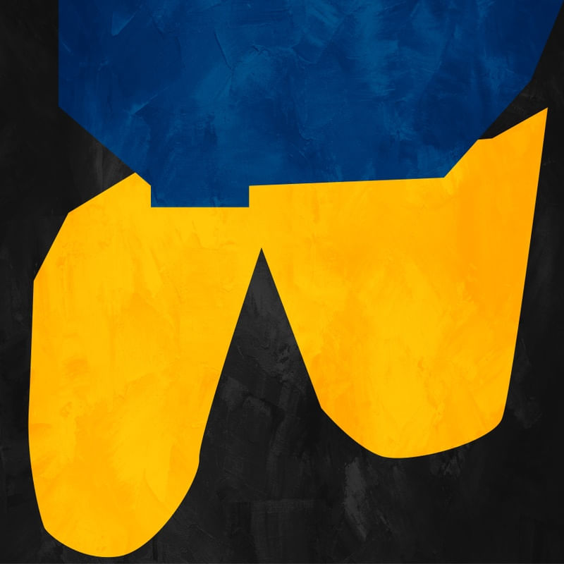 ARTE CONTEMPORANEA COLORIDA QUADRADO AMARELO AZUL PRETO - ABSTRATO ORGÂNICO-301A4-Q