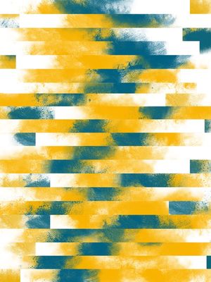ABSTRATO CORES EM CONSTRUÇÃO SÉRIE TONS AMARELO E AZUL OP 02