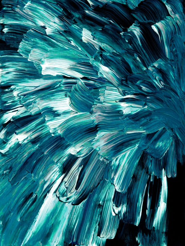 BOTANICAL BURST 3 CERCETA AGUA AZUL - COLORIDO FLORAIS JARDIM ABSTRATO PINTURA