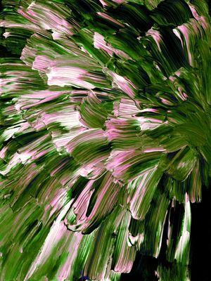 BOTANICAL BURST 6 VERDE SELVA ROSA - COLORIDO FLORAIS JARDIM ABSTRATO PINTURA