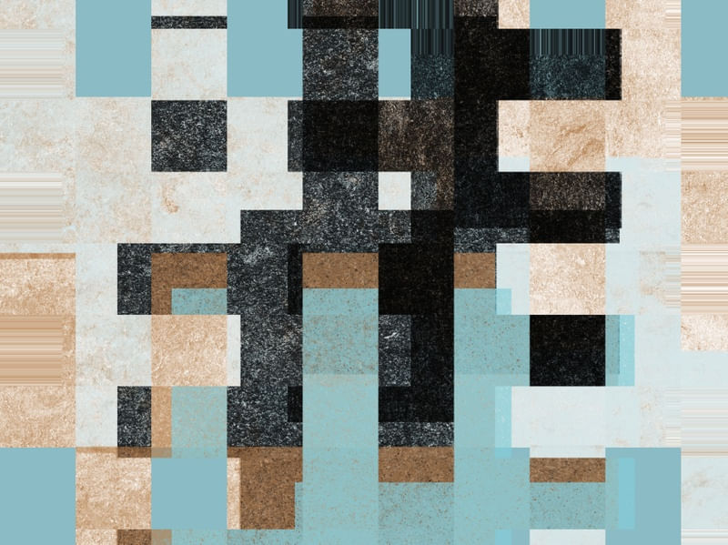 ESCALAS ABSTRATAS SÉRIE CORES AZUL E MARROM OP 05