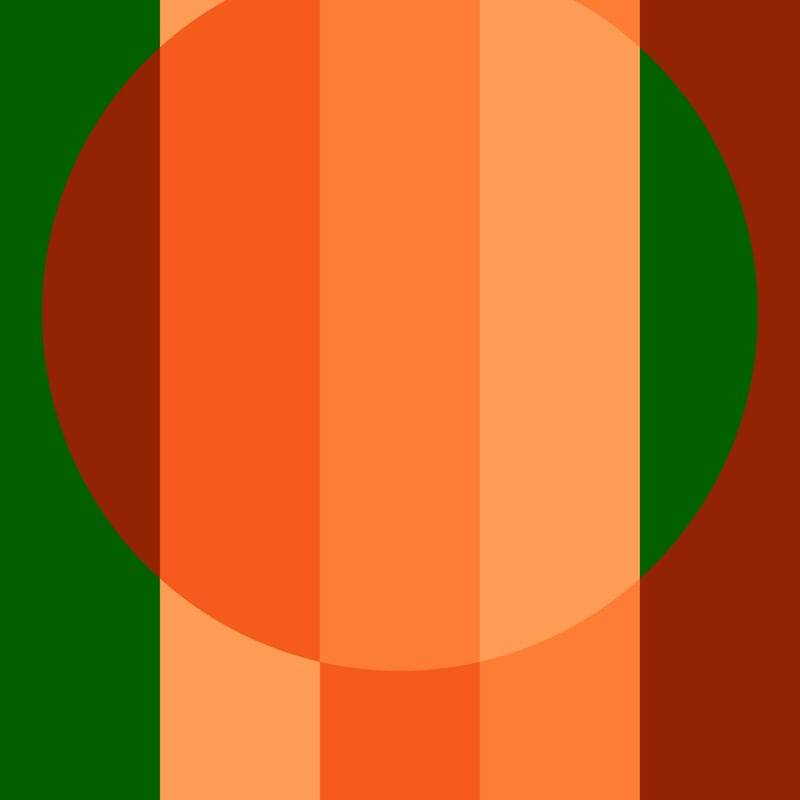 CÍRCULO GRADIENT SÉRIE TONS DE LARANJA E VERDE OP 06