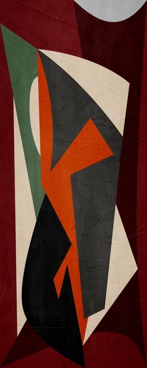 ARTE CONTEMPORANEA COLORIDA MARROM LARANJA PRETO - ABSTRATO GEOMETRICO - 683A - PV
