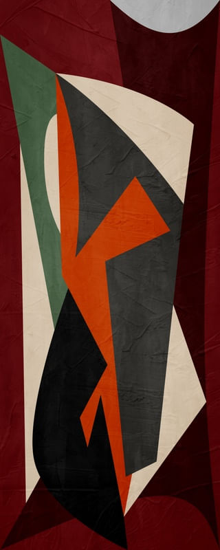 ARTE CONTEMPORANEA COLORIDA MARROM LARANJA PRETO - ABSTRATO GEOMETRICO - 683A - PV