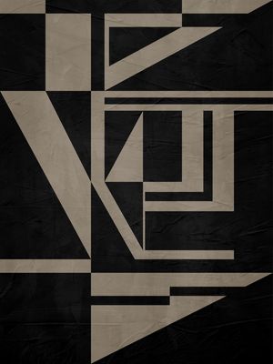 ARTE CONTEMPORANEA COLORIDA BEGE PRETO - ABSTRATO GEOMETRICO - 406A