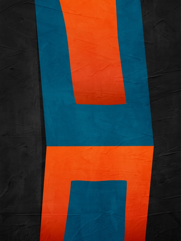 ARTE CONTEMPORANEA COLORIDA LARANJA AZUL PRETO - ABSTRATO GEOMETRICO - 699A2