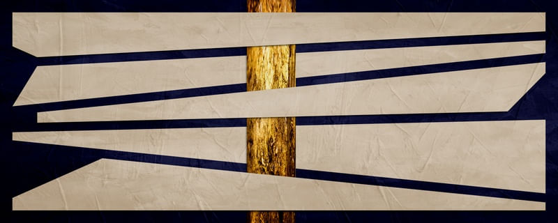 ARTE PANORÂMICA COLORIDA DOURADO BEGE PRETO - ABSTRATO GEOMETRICO - 635B-PH
