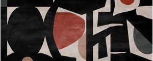 ARTE PANORÂMICA COLORIDA VERMELHO PRETO - ABSTRATO GEOMETRICO - 707A-PH