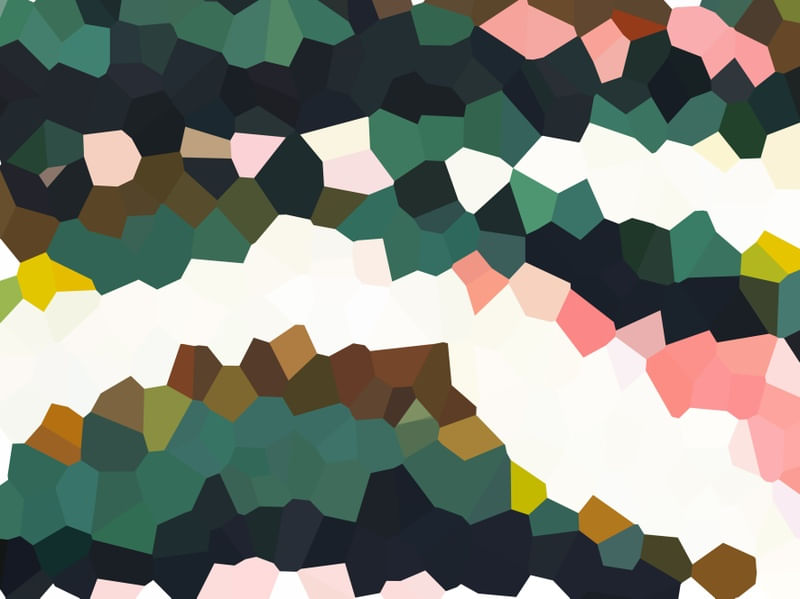 MOSAICO MODERNO ABSTRATO SÉRIE TONS DE VERDE E ROSA OPÇÃO 02