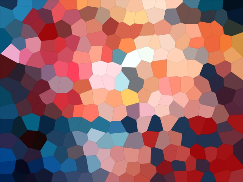 MOSAICO MODERNO ABSTRATO SÉRIE CORES LARANJA E AZUL OPÇÃO 03