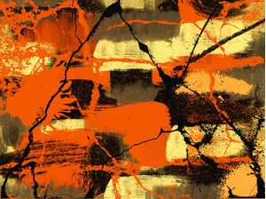 PINTURA E DETALHES ABSTRATOS SÉRIE CORES TONS DE AMARELO E LARANJA OPÇÃO 02