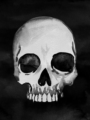 WATERCOLOR SKULL 2