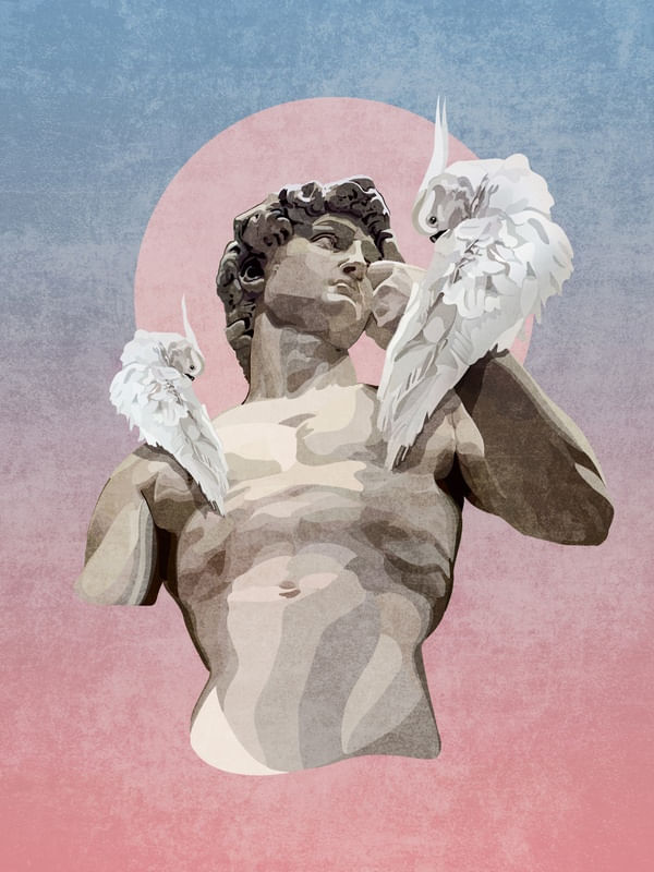EMEL TUNABOYLU - STATUE OF DAVID WITH A PARROT