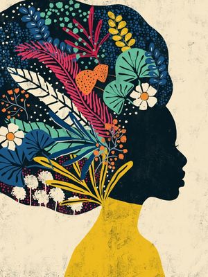 CATS AND DOTZ - WOMAN WITH FLOWERS