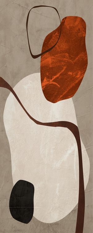 ARTE PANORÂMICA COLORIDA MARROM TELHA - ABSTRATO ORGÂNICO - 328A-PV