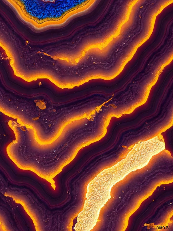 ARTES ABSTRATAS - AGATA ROXA E AMARELA