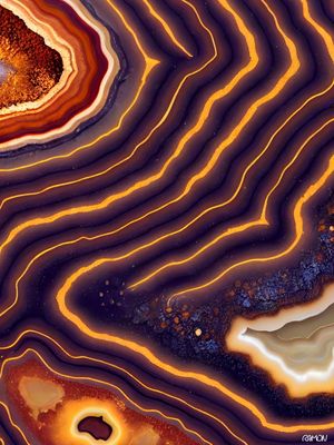 ARTES ABSTRATAS - AGATA ROXA E COBRE