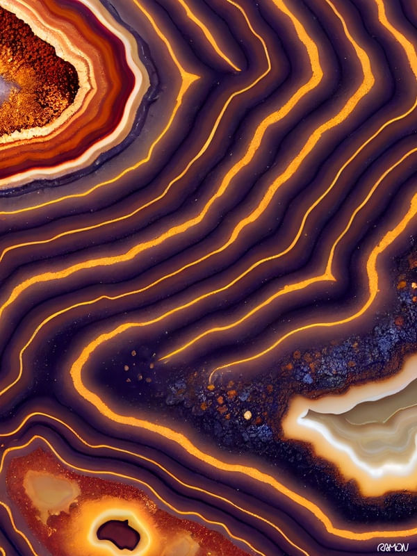 ARTES ABSTRATAS - AGATA ROXA E COBRE