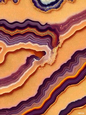 ARTES ABSTRATAS - AGATA AMARELA E ROXA