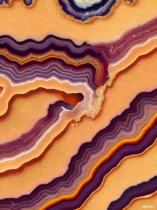 ARTES ABSTRATAS - AGATA AMARELA E ROXA