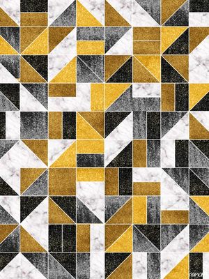 COMPOSIÇÃO GEOMÉTRICA - DOURADO E PRETO