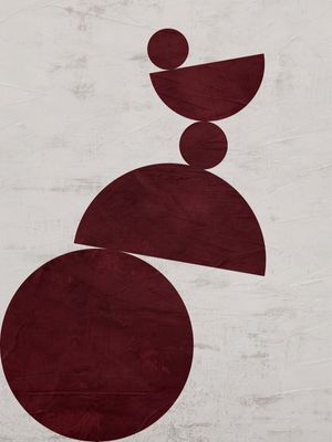 QUADRO DECORATIVO COLORIDO VINHO BORDÔ BEGE - ABSTRATO GEOMETRICO - 655A1
