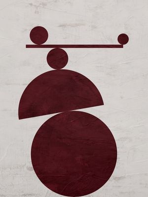 QUADRO DECORATIVO COLORIDO VINHO BORDÔ BEGE - ABSTRATO GEOMETRICO - 655A2