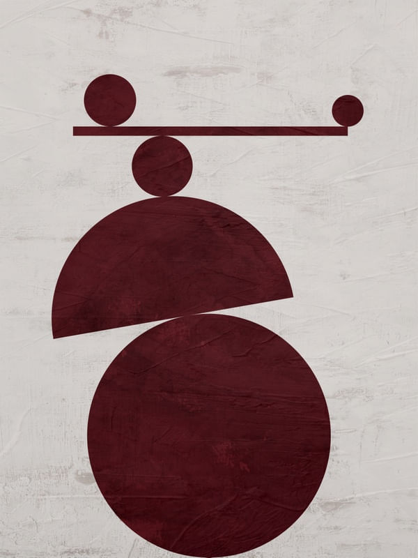 QUADRO DECORATIVO COLORIDO VINHO BORDÔ BEGE - ABSTRATO GEOMETRICO - 655A2