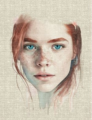 PINTURA INACABADA DE UMA GAROTA RUIVA