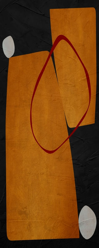 ARTE CONTEMPORÂNEA COLORIDA PANORAMICO- LARANJA PRETO - ABSTRATO ORGÂNICO-336B1-PV
