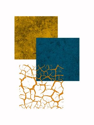 QUADRADOS MINIMALISTAS E TEXTURAS SÉRIE CORES TONS DE AZUL DOURADO OP 11