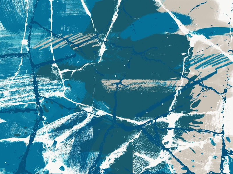 PINTURA E DETALHES ABSTRATOS SÉRIE CORES TONS AZUL E CINZA OP 10