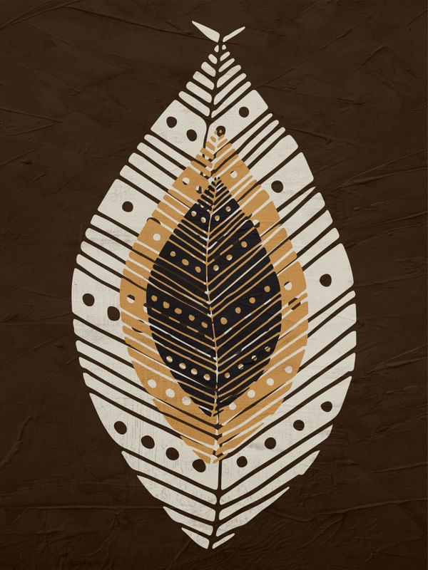 QUADRO ETNICO AFRICA COLORIDO MARROM BEGE -ABSTRACT ETHNIC MOOD - 02A